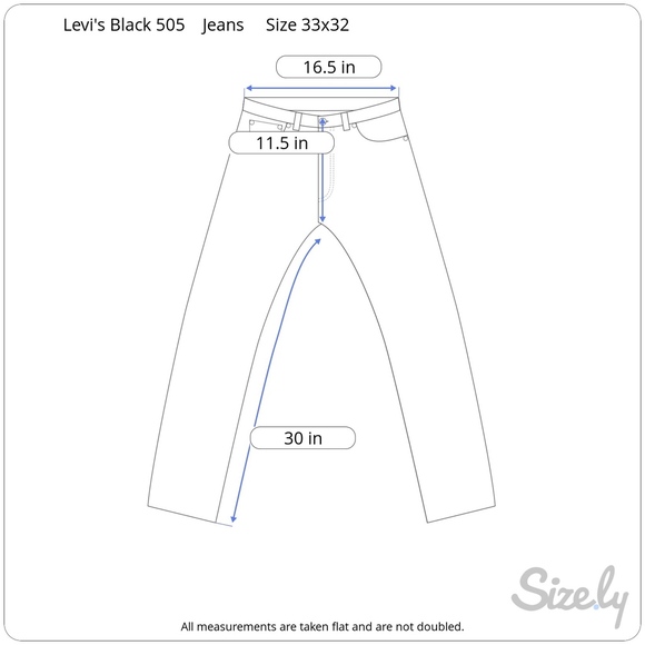 [Levi’s] Men's Black 505 Regular Fit Jeans - Picture 7 of 7